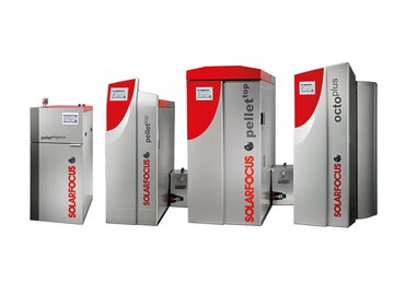 the pelletboiler product range of SOLARFOCUS