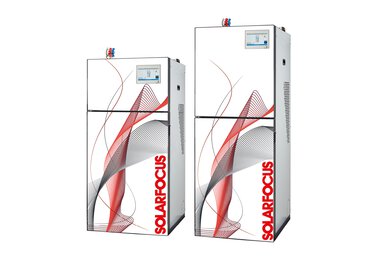 Photo avec 2 chaudières à granulés pelletelegance de Solarfocus