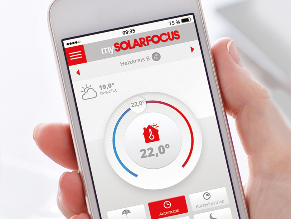 App mySOLARFOCUS El control remoto de la calefacción