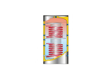 Hygiënische combi buffertank HYKO met twee registers