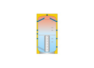 gelaagd buffervat voor biomassaketel en zonne-energie